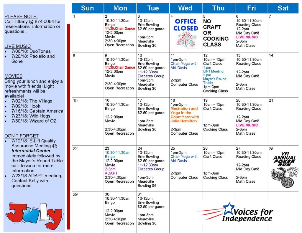 Whats New On Calendar >> Stay Cool With The July 2018 Erie Activities Calendar Voices For Whats New On Calendar >> Stay Cool With The July 2018 Erie Activities Calendar Voices For